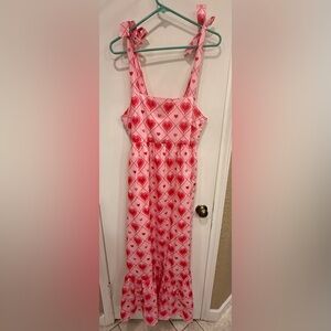 THML Pink and Red Heart Patterned Dress